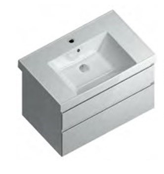 CU.80\WHT Тумба CUBO 80 см 2 ящика, белый глянец - фото 101764