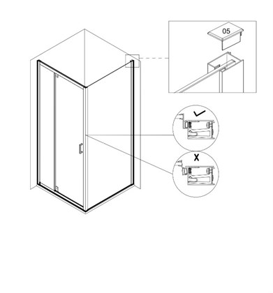 Душевая дверь Creto Astra 121-WTW-120-C-B-6 стекло прозрачное профиль черный, 120х195 см - фото 103180