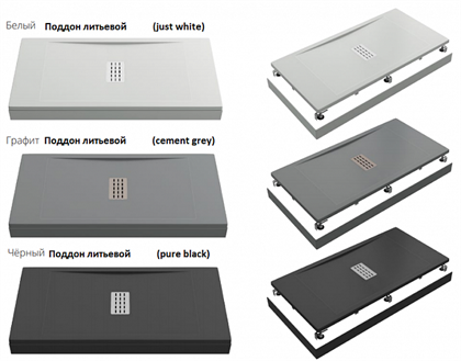 Душевой поддон Creto Etna 100x80, серый - фото 103291