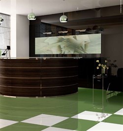 В интерьере