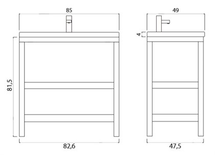 Тумба с раковиной Creto Provence Venge 85 - фото 104304