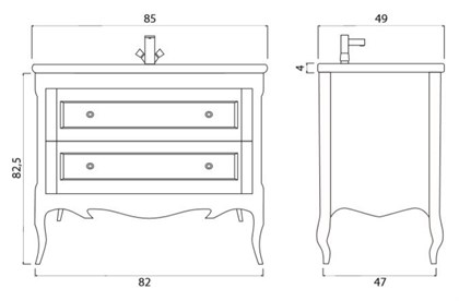 Тумба с раковиной Creto Viva Blue 85 - фото 104309