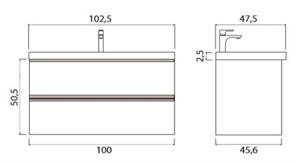 Тумба с раковиной Creto Alba Vincenzo 100 см - фото 104316