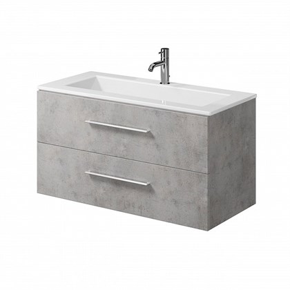 Тумба с раковиной подвесная Creto Ares 100 серая - фото 104318