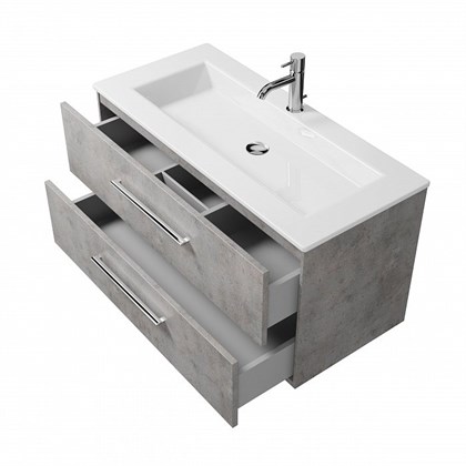 Тумба с раковиной подвесная Creto Ares 100 серая - фото 104319