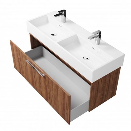 Тумба с раковиной подвесная Creto Milano 120 Charleston две чаши - фото 104338