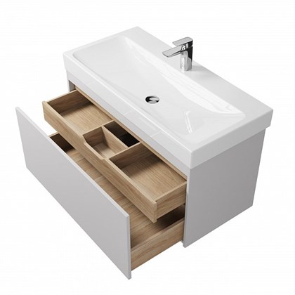 Тумба с раковиной подвесная Creto Etna 100 белая - фото 104376