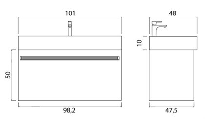 Тумба с раковиной подвесная Creto Etna 100 белая - фото 104378