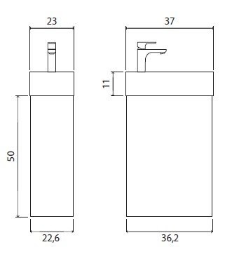 Тумба с раковиной Creto Pollino White - фото 104392