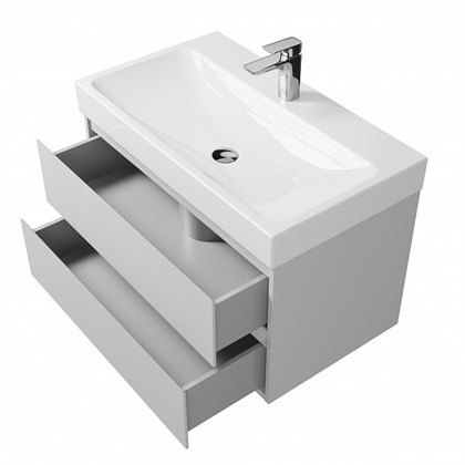 Тумба с раковиной подвесная Creto Scala 80 белая - фото 104395