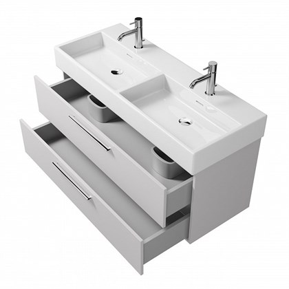 Тумба с раковиной подвесная Creto Tivoli 120 две чаши - фото 104429