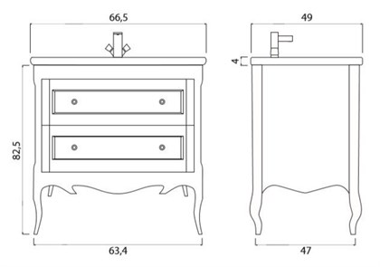 Тумба с раковиной Creto Viva Olivine 66 - фото 104436