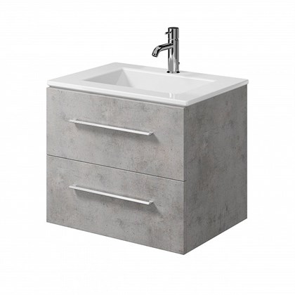 Тумба с раковиной подвесная Creto Ares 60 серая - фото 104443