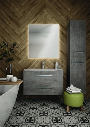 Тумба с раковиной подвесная Creto Ares 60 серая - фото 104445