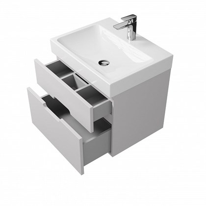 Тумба с раковиной подвесная Creto Malibu 60 белая - фото 104449