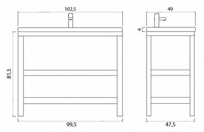 Тумба с раковиной Creto Provence Venge 105 - фото 104483