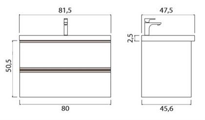 Тумба с раковиной Creto Alba Charleston 80 см - фото 104498