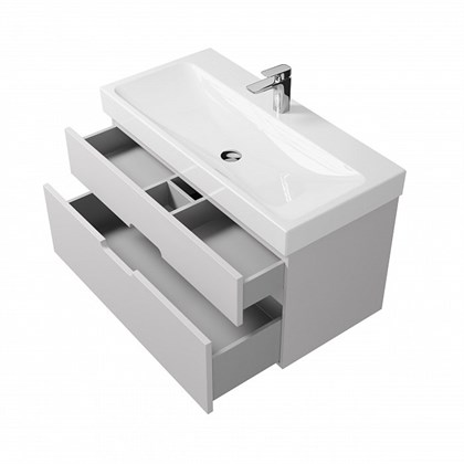 Тумба с раковиной подвесная Creto Malibu 100 белая - фото 104520