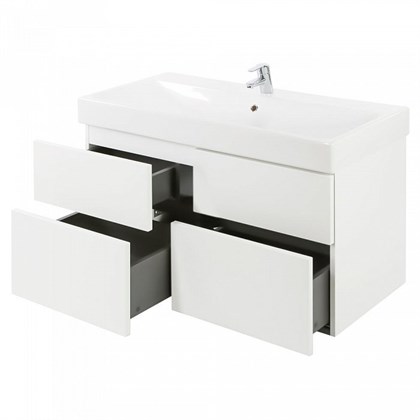 Тумба с раковиной подвесная Creto Millennium 100 белая - фото 104535