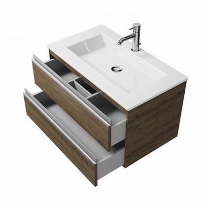 Тумба с раковиной подвесная Creto Alba Truffle 80 - фото 104540