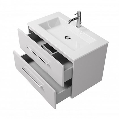 Тумба с раковиной подвесная Creto Ares 80 белый - фото 104568