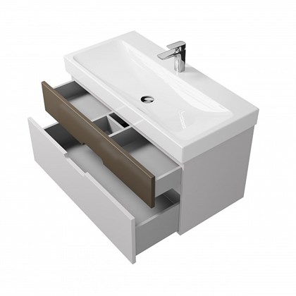 Тумба с раковиной Creto Malibu Capuchino Soft 100 см - фото 104573