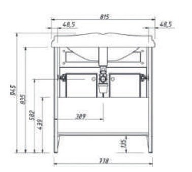 Тумба с раковиной Creto Vetra 80, цвет орех - фото 104618