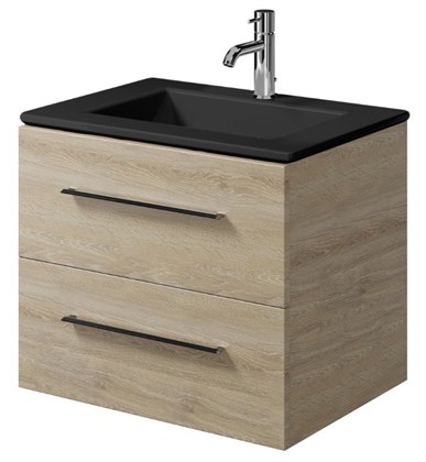 Тумба с раковиной Creto Ares Davos 60, черные ручки - фото 104632