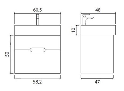 Тумба с раковиной Creto Malibu Capuchino 60 - фото 104651