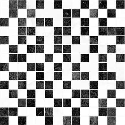 Crystal Мозаика чёрный+белый 30х30 - фото 104964