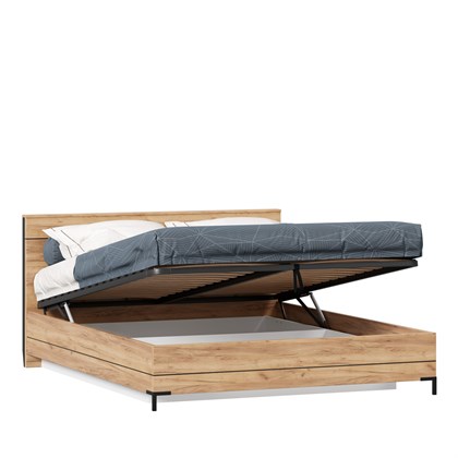 Кровать двуспальная 1600 с подъемным механизмом Норд (Дуб Золотой) - фото 105861