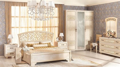 Модульная спальня Александрия (Рустика/Кожа Ленто) - фото 105980