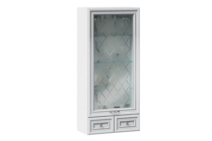 Шкаф кухонный настольный с витриной 600 Италия (Белый/Дуб светлый) - фото 109213