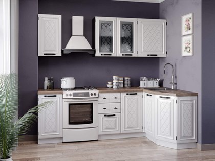 Модульная кухня Марина (Чёрный/Дуб фактурный белый) - фото 109595