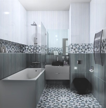 Декор Vitra  Serpeggiante Геометрический холодная гамма 7ЛПР 60х60 - фото 110296