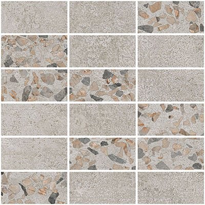 Мозаика Vitra  Beton-Terrazzo Микс Темный Лаппато Ректификат (5х10) 31,5х28 - фото 110447