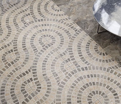 Декор Vitra  Marble-Beton Круговой Светлый Лаппато Ректификат 60х60 - фото 110592