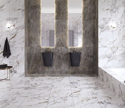 Декор Vitra  Marble-Beton Круговой Темный Лаппато Ректификат 60х60 - фото 110604