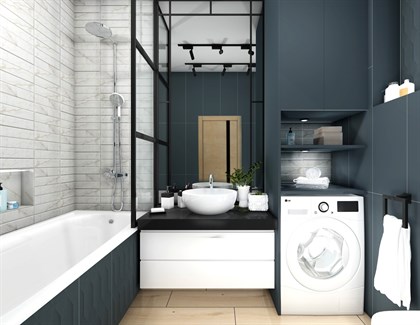 Плитка Marazzi  Colorplay Blue Struttura Cabochon 3D Rett. 30х90 - фото 112192