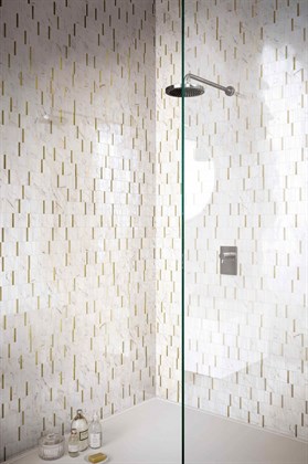 Плитка Marazzi  Allmarble Wall Golden White Struttura Pave Lux 3D 40х120 - фото 113387