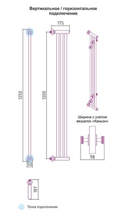 Полотенцесушитель водяной Сунержа Хорда 120х19,5 - фото 113904