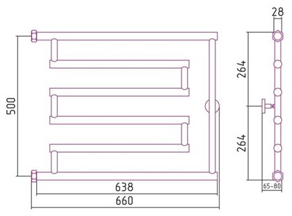 Полотенцесушитель водяной Сунержа High-Tech model L 50х65 - фото 113909