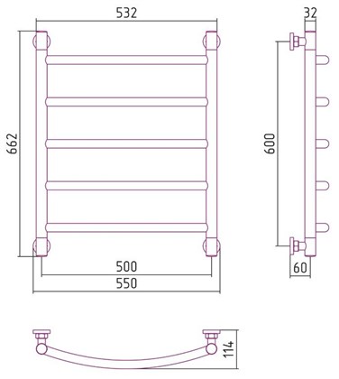 Полотенцесушитель водяной Сунержа Галант+ 60х50 - фото 113947