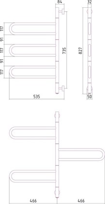 Полотенцесушитель электрический Сунержа Парео 83 x 53.5 см, 00-0821-0830, хром - фото 114000