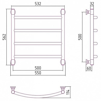 Полотенцесушитель водяной Сунержа Галант+ 50х50 - фото 114005