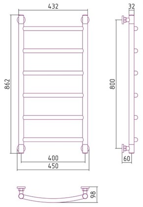 Полотенцесушитель водяной Сунержа Галант+ 80х40 - фото 114013