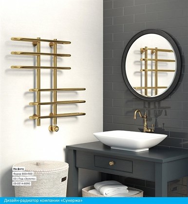 Полотенцесушитель электрический Сунержа Фурор 80 x 90 см, ТЭН слева/справа, хром - фото 114157