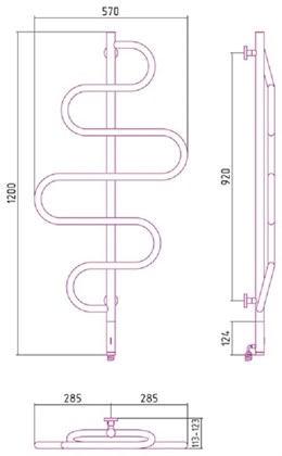 Полотенцесушитель электрический Сунержа Штандарт 120 х 57 см, 00-0557-1257, хром - фото 114299