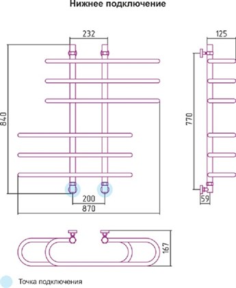 Полотенцесушитель водяной Сунержа Фурор 80 x 90 см, 00-0108-8090, хром - фото 114319