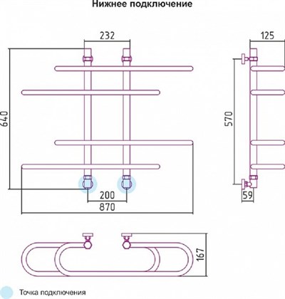 Полотенцесушитель водяной Сунержа Фурор-Ёлочка 60 x 90 см, 00-0109-6090, хром - фото 114456